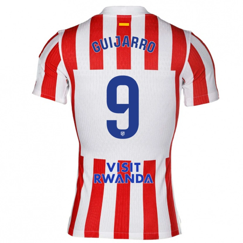 Danxen Niño Camiseta Sheila Guijarro #9 Rojo Blanco 1ª Equipación 2025/26 La Camisa
