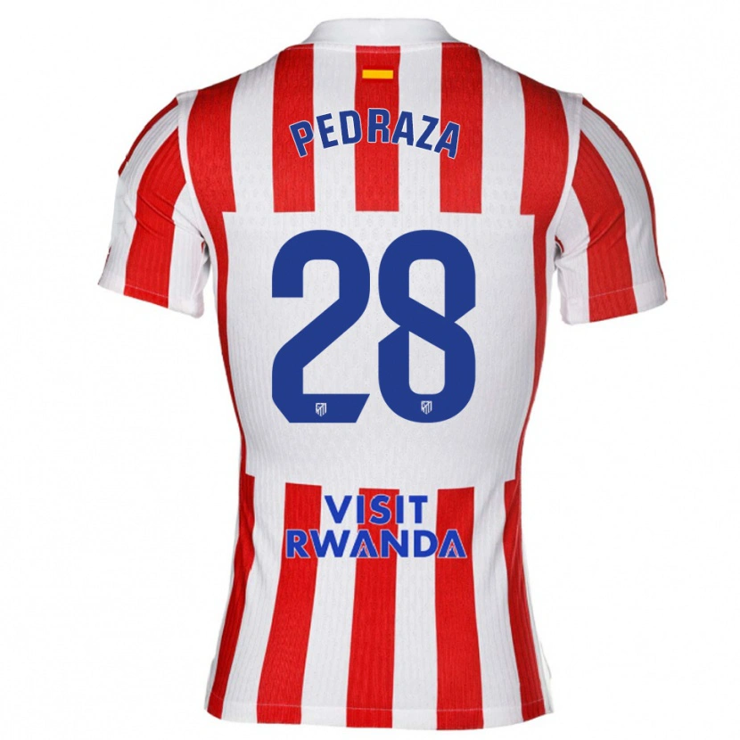 Danxen Niño Camiseta Alfredo Pedraza #28 Rojo Blanco 1ª Equipación 2025/26 La Camisa