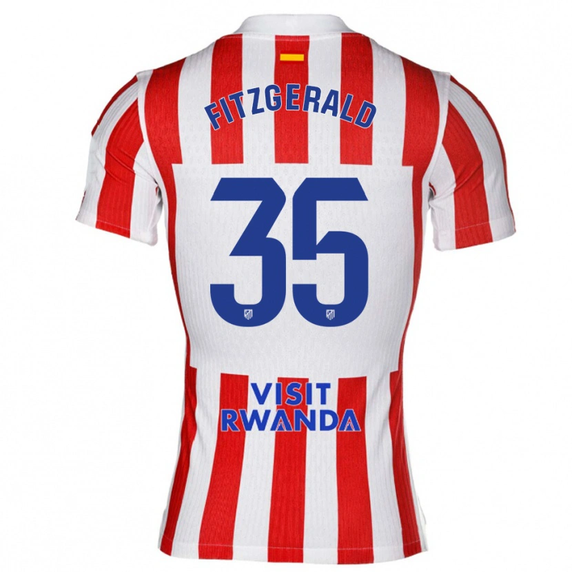 Danxen Niño Camiseta Daniel Fitzgerald #35 Rojo Blanco 1ª Equipación 2025/26 La Camisa