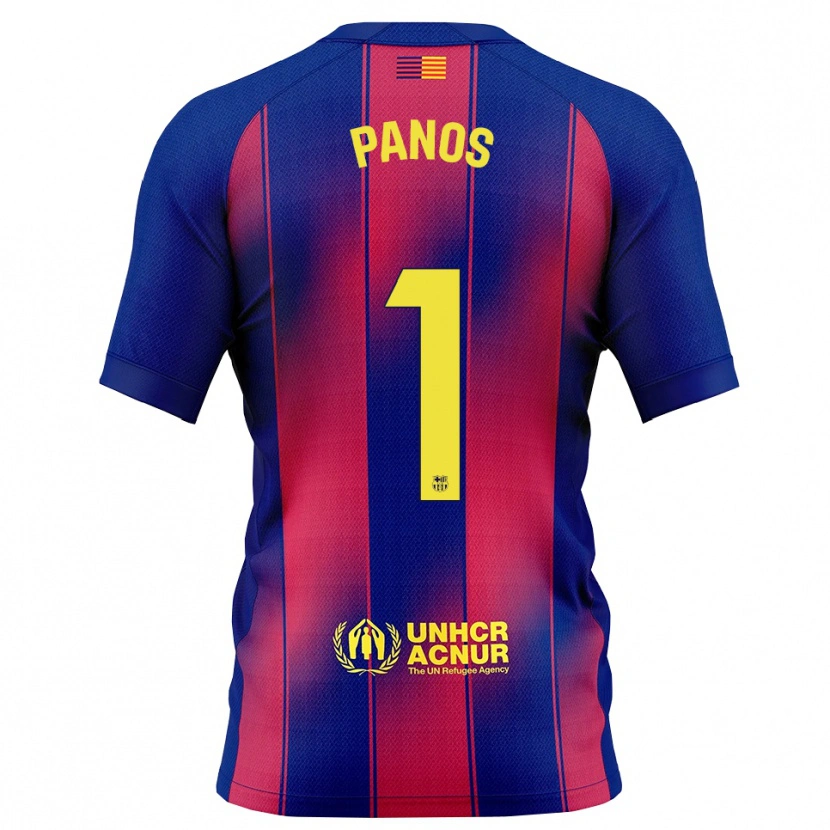 Danxen Niño Camiseta Sandra Panos #1 Azul Rojo 1ª Equipación 2025/26 La Camisa