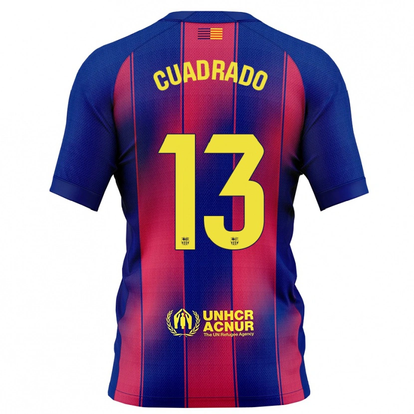 Danxen Niño Camiseta Adrián Cuadrado #13 Azul Rojo 1ª Equipación 2025/26 La Camisa