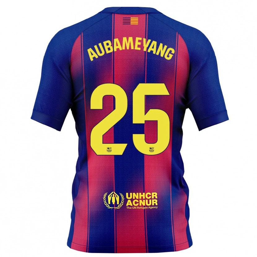 Danxen Niño Camiseta Pierre Emerick Aubameyang #25 Azul Rojo 1ª Equipación 2025/26 La Camisa