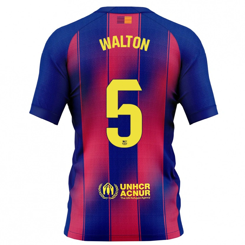 Danxen Niño Camiseta Álex Walton #5 Azul Rojo 1ª Equipación 2025/26 La Camisa