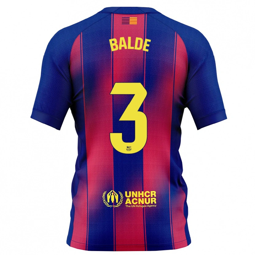 Danxen Niño Camiseta Alejandro Balde #3 Azul Rojo 1ª Equipación 2025/26 La Camisa
