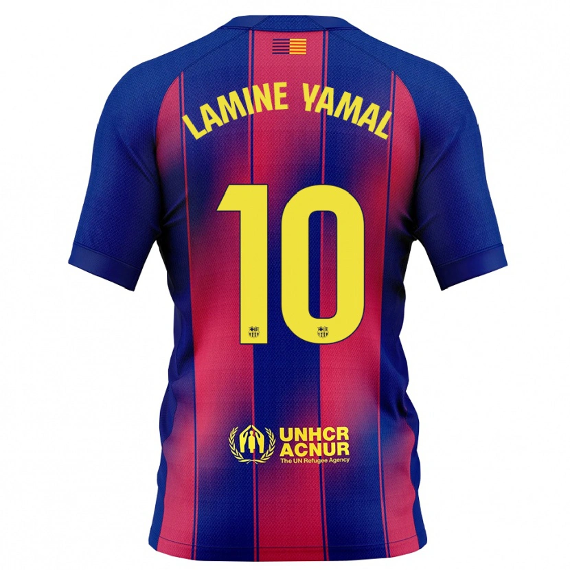 Danxen Niño Camiseta Lamine Yamal #10 Azul Rojo 1ª Equipación 2025/26 La Camisa