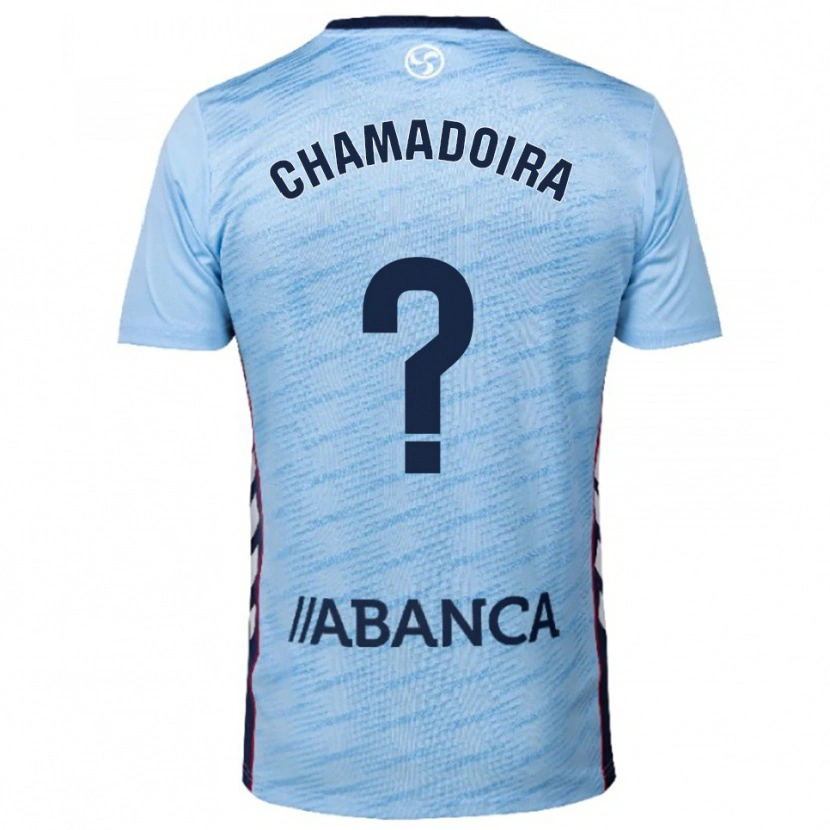 Danxen Niño Camiseta Hugo Chamadoira #0 Celeste Rojo 1ª Equipación 2025/26 La Camisa