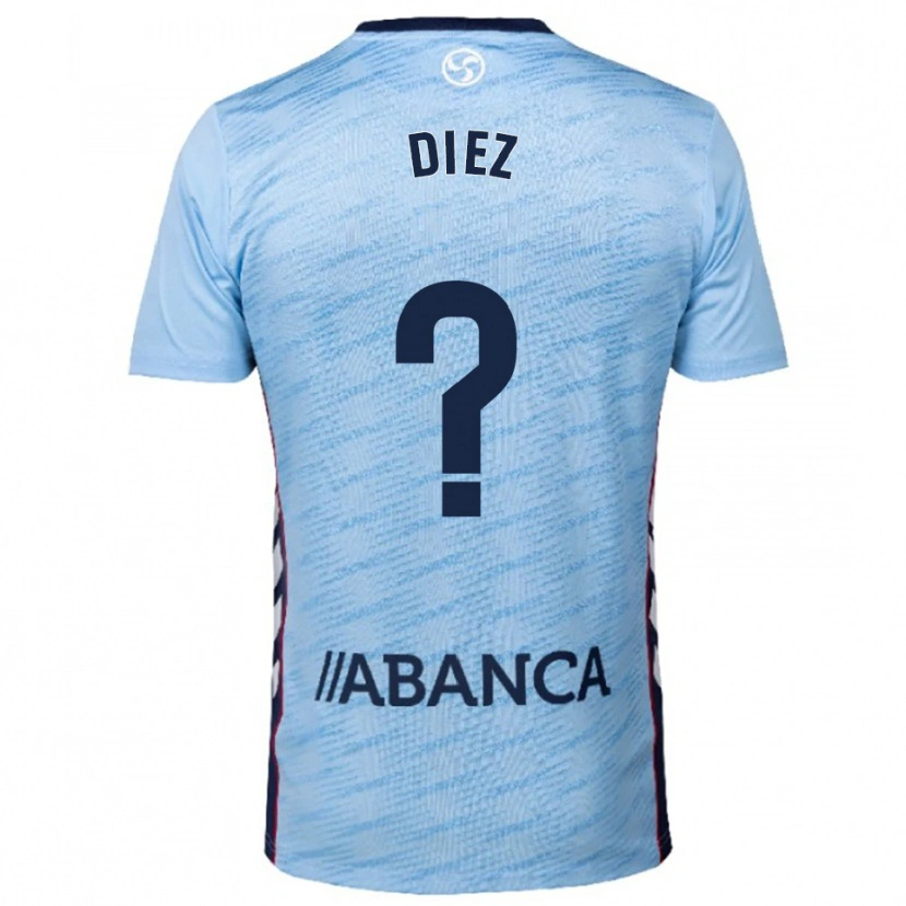 Danxen Niño Camiseta Sergio Diez #0 Celeste Rojo 1ª Equipación 2025/26 La Camisa