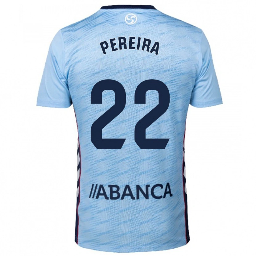 Danxen Niño Camiseta Noe Pereira #22 Celeste Rojo 1ª Equipación 2025/26 La Camisa