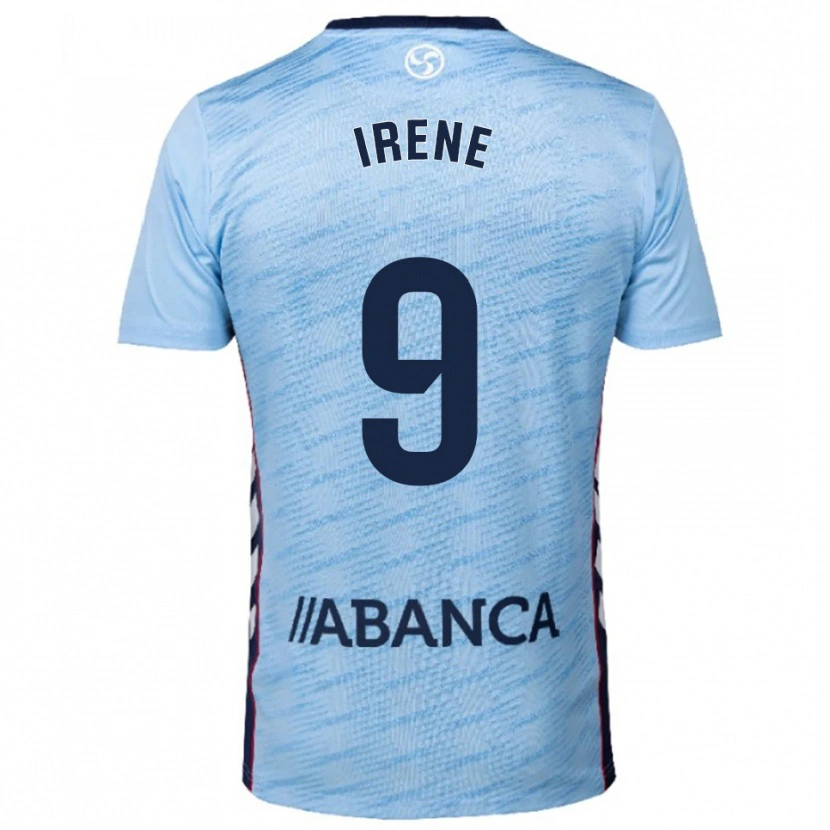 Danxen Niño Camiseta Irene Fernández #9 Celeste Rojo 1ª Equipación 2025/26 La Camisa