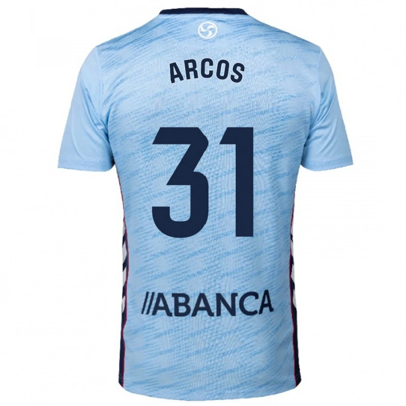 Danxen Niño Camiseta Ángel Arcos #31 Celeste Rojo 1ª Equipación 2025/26 La Camisa