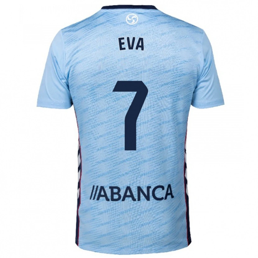 Danxen Niño Camiseta Eva López #7 Celeste Rojo 1ª Equipación 2025/26 La Camisa