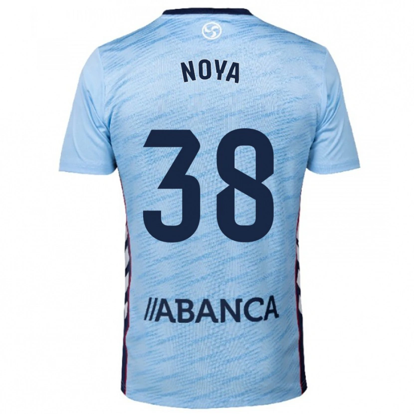 Danxen Niño Camiseta Dani Noya #38 Celeste Rojo 1ª Equipación 2025/26 La Camisa