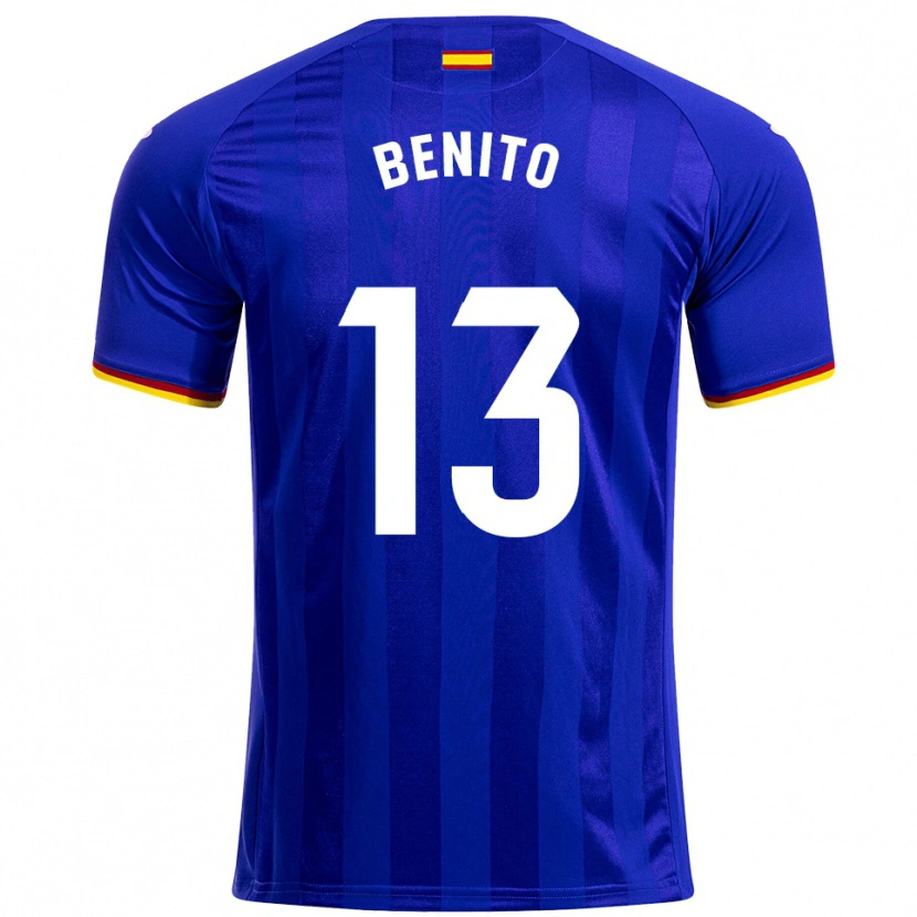 Danxen Niño Camiseta Jorge Benito #13 Azul Rojo Amarillo 1ª Equipación 2025/26 La Camisa