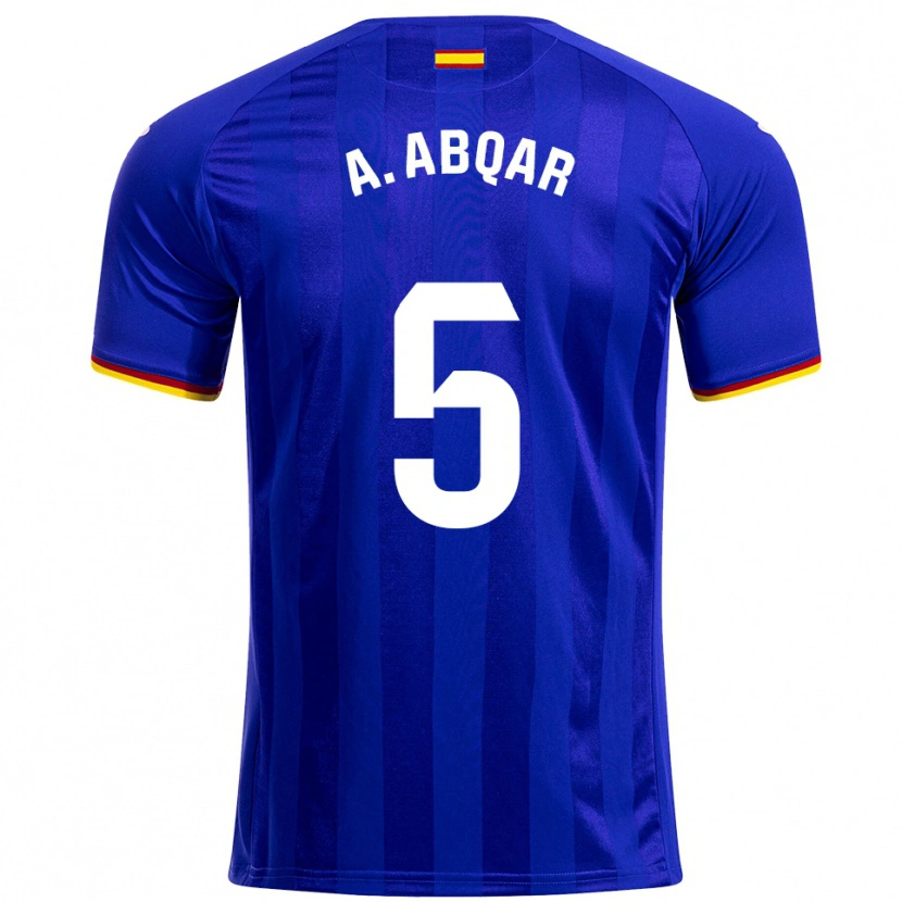 Danxen Niño Camiseta Abdel Abqar #5 Azul Rojo Amarillo 1ª Equipación 2025/26 La Camisa