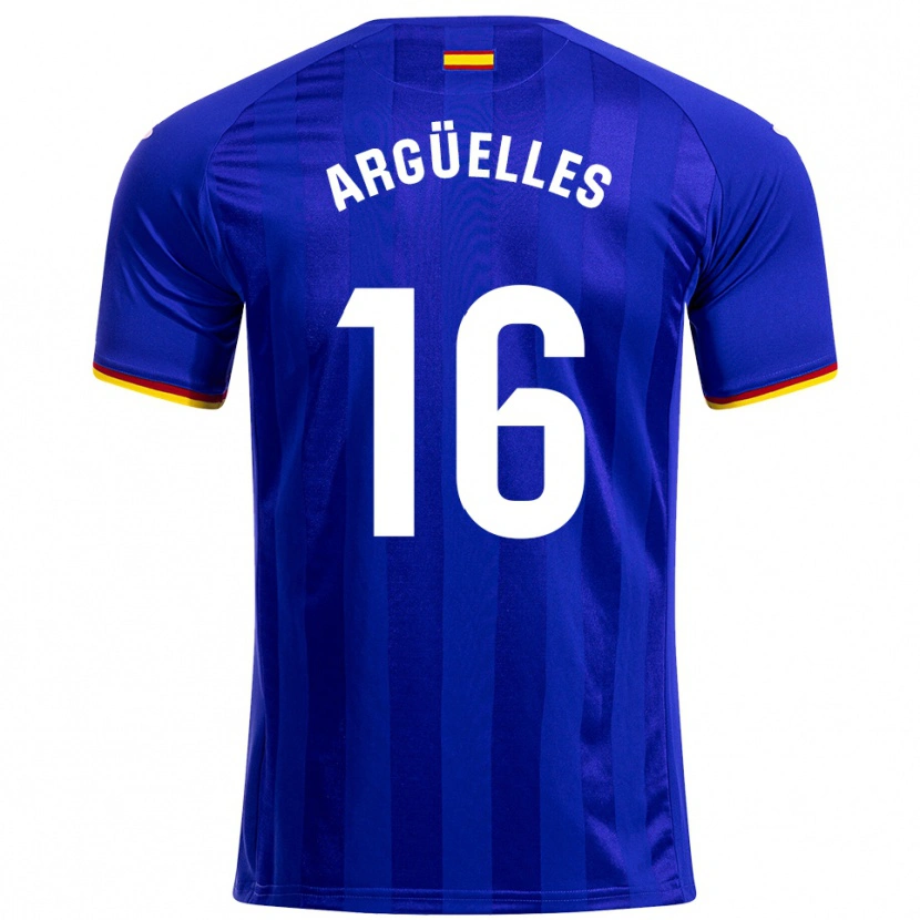 Danxen Niño Camiseta David Argüelles #16 Azul Rojo Amarillo 1ª Equipación 2025/26 La Camisa