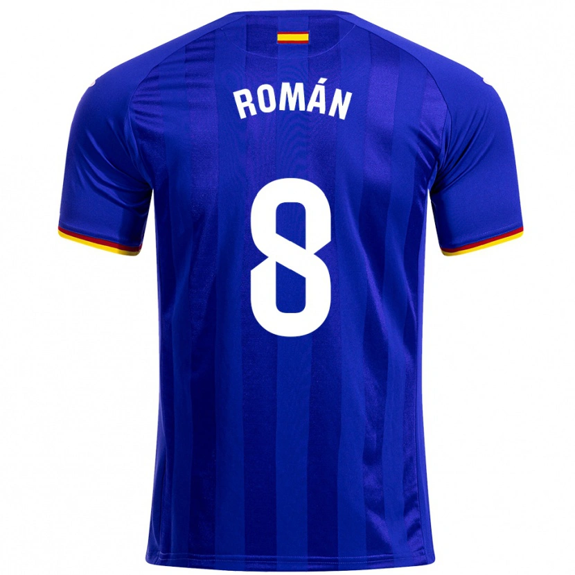 Danxen Niño Camiseta Manu Román #8 Azul Rojo Amarillo 1ª Equipación 2025/26 La Camisa