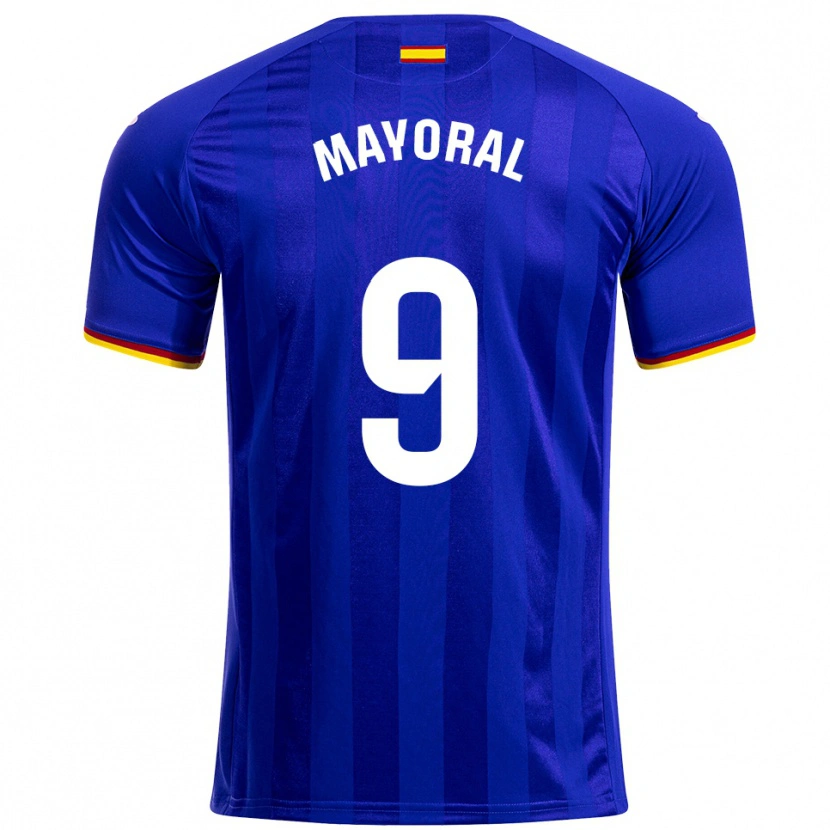 Danxen Niño Camiseta Borja Mayoral #9 Azul Rojo Amarillo 1ª Equipación 2025/26 La Camisa