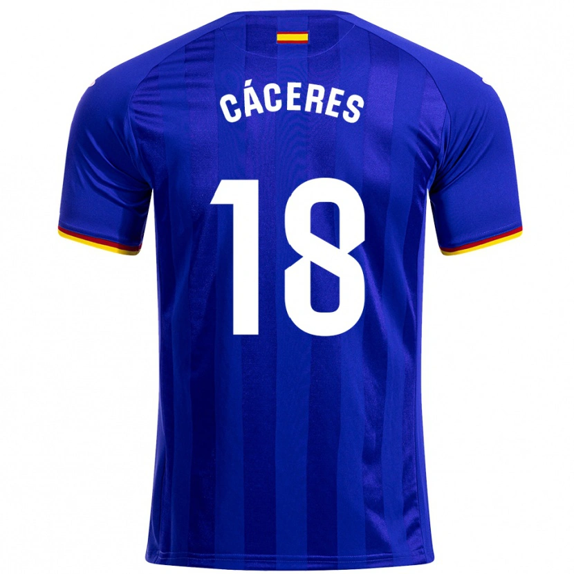 Danxen Niño Camiseta Damián Cáceres #18 Azul Rojo Amarillo 1ª Equipación 2025/26 La Camisa