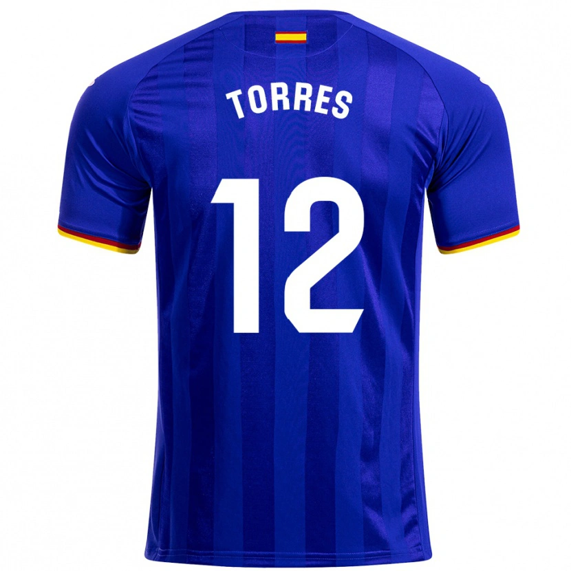 Danxen Niño Camiseta Rubén Torres #12 Azul Rojo Amarillo 1ª Equipación 2025/26 La Camisa