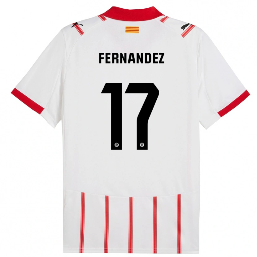 Danxen Niño Camiseta Daniel Fernández #17 Blanco Rojo 1ª Equipación 2025/26 La Camisa