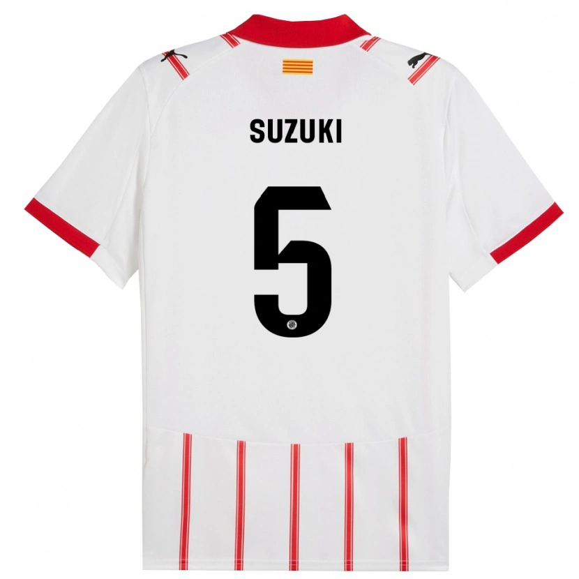 Danxen Niño Camiseta Wadi Ibrahim Suzuki #5 Blanco Rojo 1ª Equipación 2025/26 La Camisa