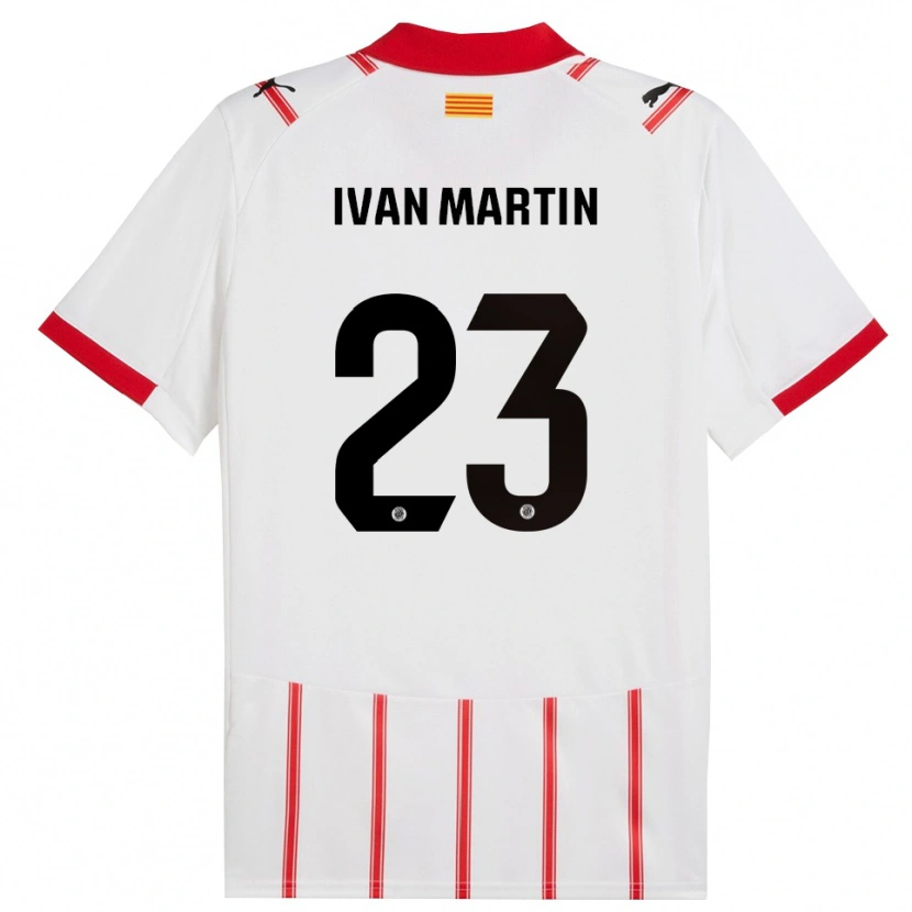 Danxen Niño Camiseta Iván Martín #23 Blanco Rojo 1ª Equipación 2025/26 La Camisa