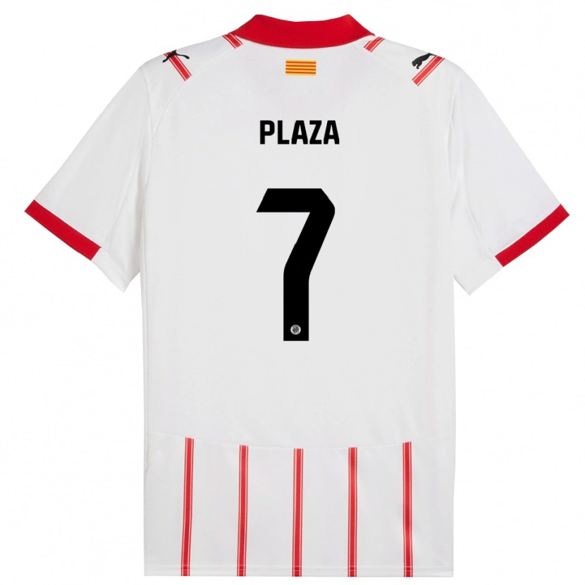 Danxen Niño Camiseta Nacho Plaza #7 Blanco Rojo 1ª Equipación 2025/26 La Camisa