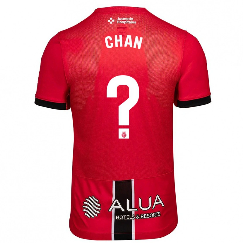 Danxen Niño Camiseta Loïc Chan #0 Rojo Negro 1ª Equipación 2025/26 La Camisa