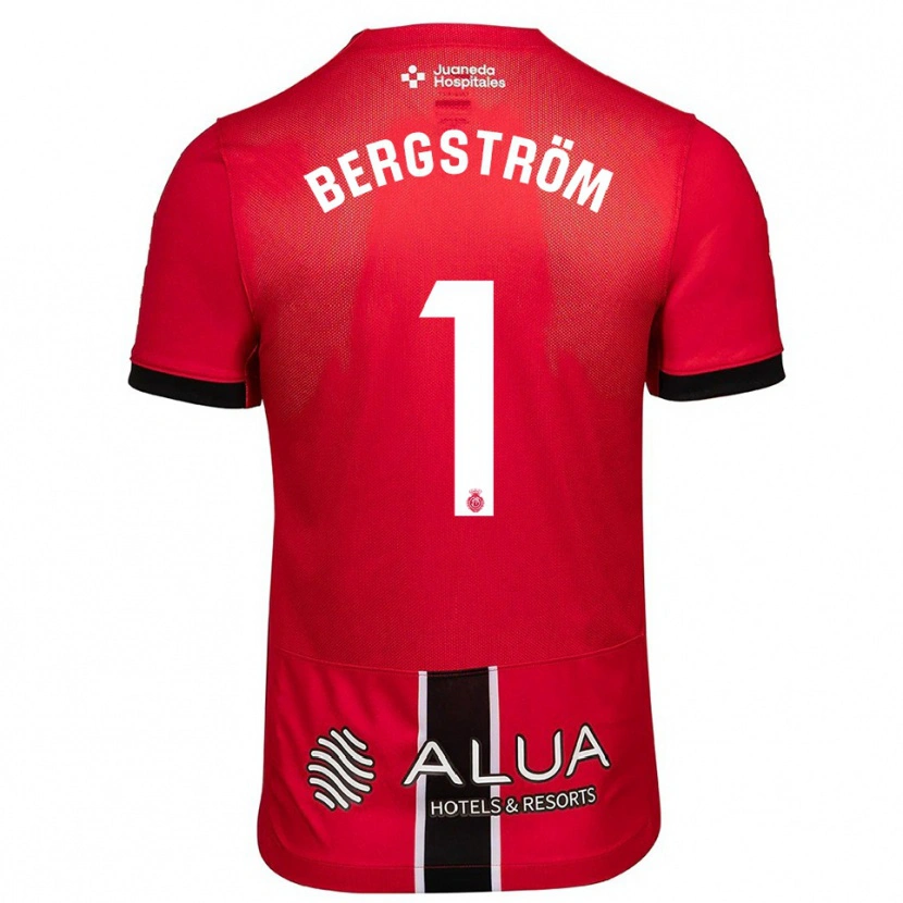 Danxen Niño Camiseta Lucas Bergström #1 Rojo Negro 1ª Equipación 2025/26 La Camisa