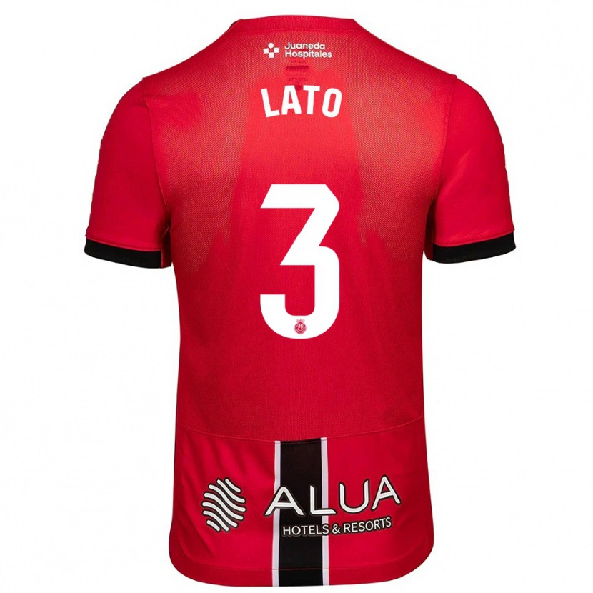 Danxen Niño Camiseta Toni Lato #3 Rojo Negro 1ª Equipación 2025/26 La Camisa