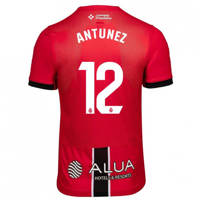 Danxen Niño Camiseta Yahir Antúnez #12 Rojo Negro 1ª Equipación 2025/26 La Camisa