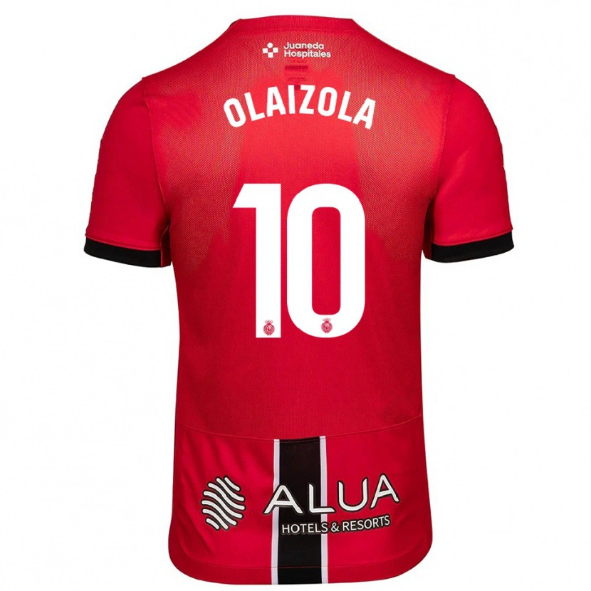 Danxen Niño Camiseta Javier Olaizola #10 Rojo Negro 1ª Equipación 2025/26 La Camisa