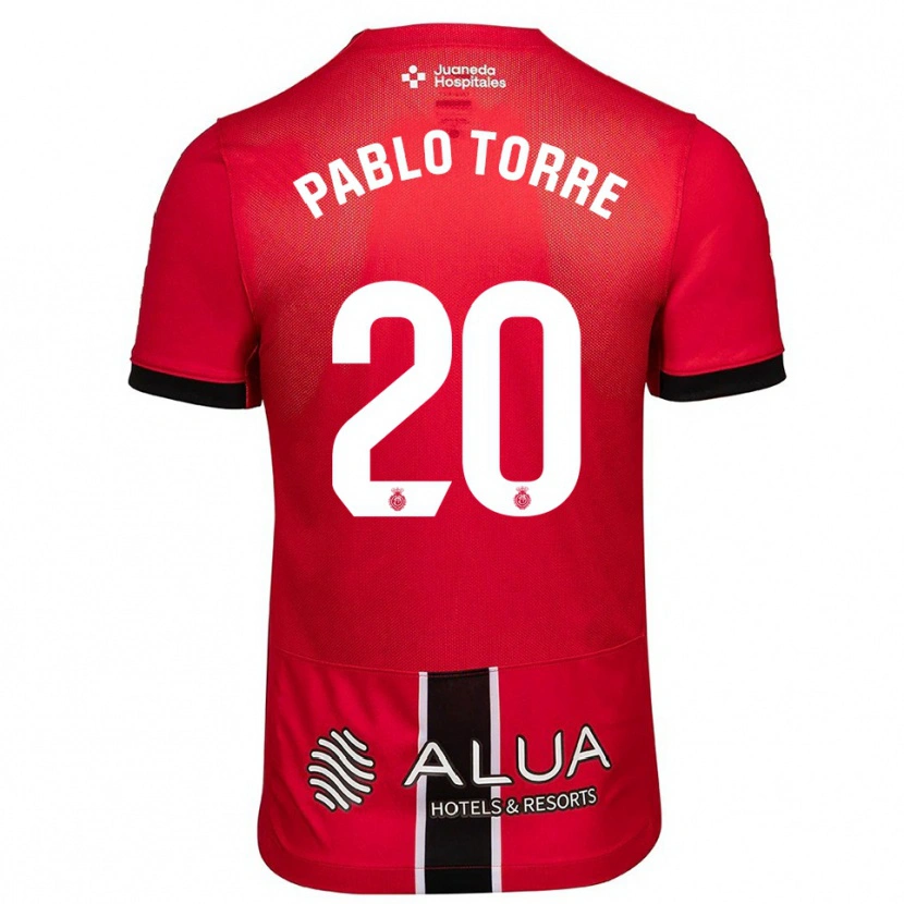 Danxen Niño Camiseta Pablo Torre #20 Rojo Negro 1ª Equipación 2025/26 La Camisa