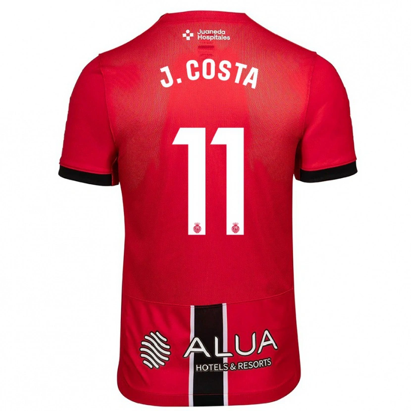 Danxen Niño Camiseta Jaume Costa #11 Rojo Negro 1ª Equipación 2025/26 La Camisa