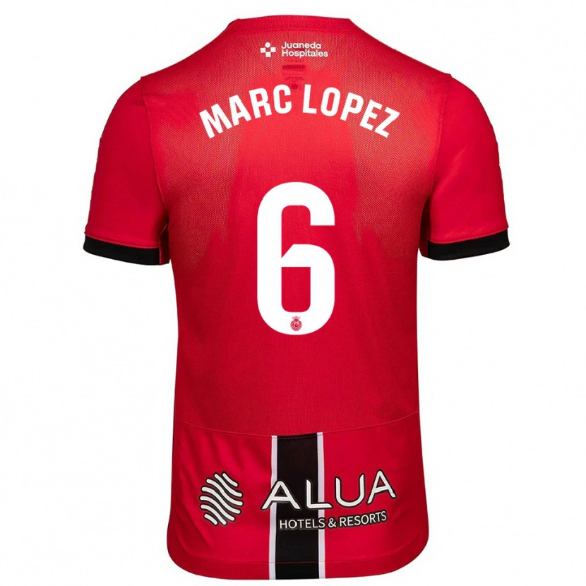 Danxen Niño Camiseta Marc López #6 Rojo Negro 1ª Equipación 2025/26 La Camisa