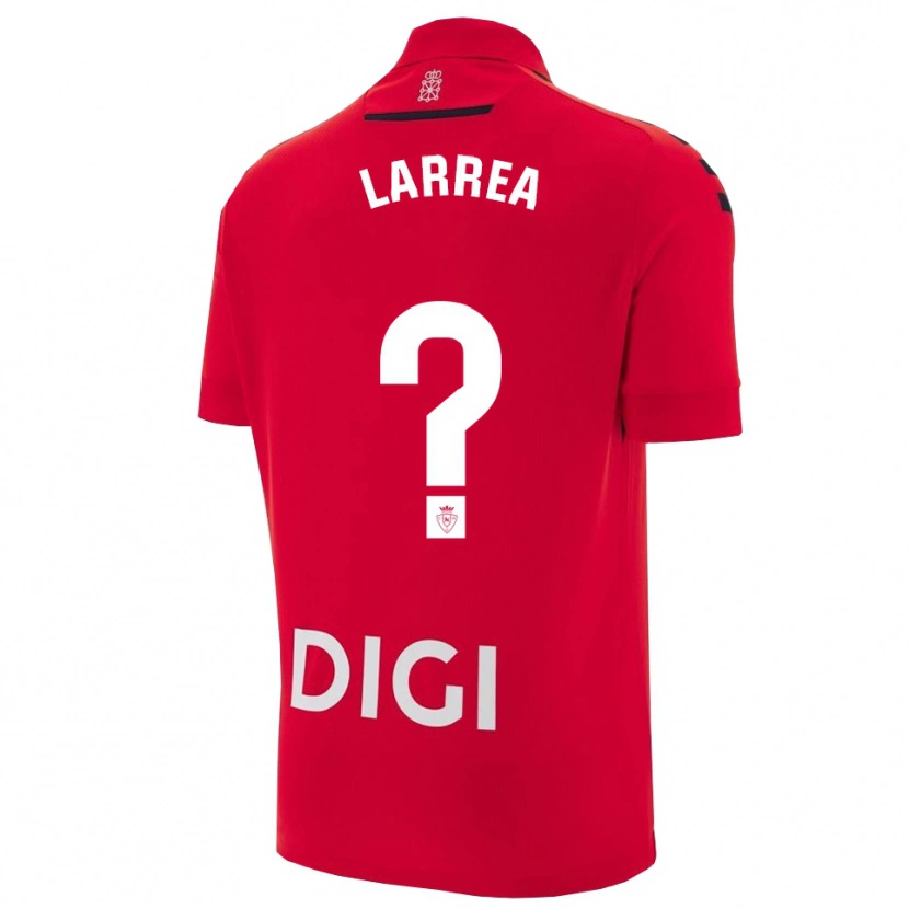 Danxen Niño Camiseta Unai Larrea #0 Rojo Negro 1ª Equipación 2025/26 La Camisa