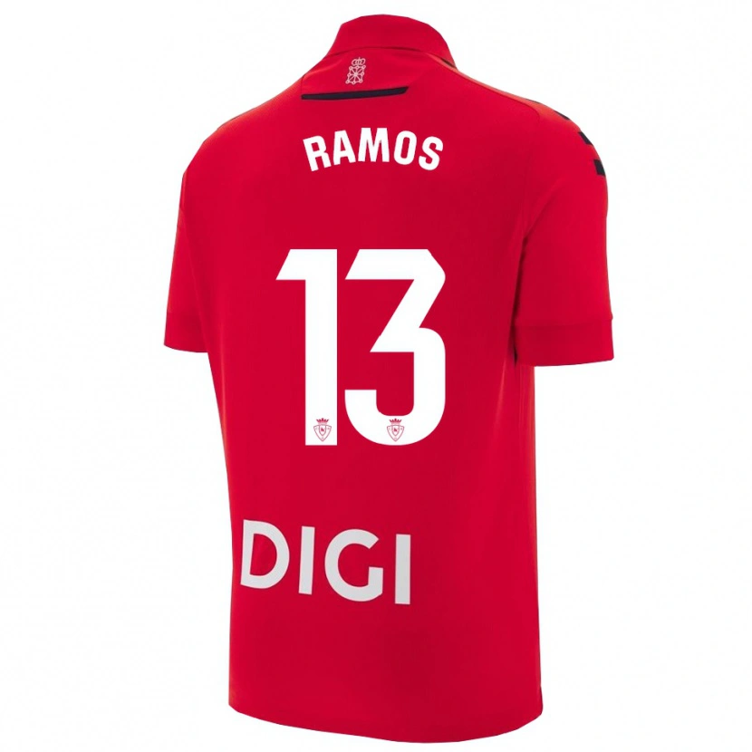 Danxen Niño Camiseta Darío Ramos #13 Rojo Negro 1ª Equipación 2025/26 La Camisa