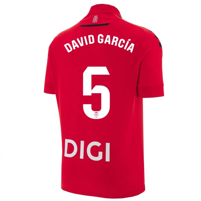 Danxen Niño Camiseta David García #5 Rojo Negro 1ª Equipación 2025/26 La Camisa