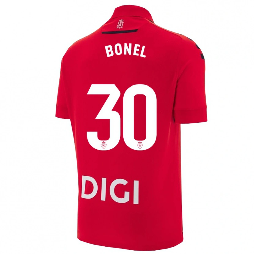 Danxen Niño Camiseta Asier Bonel #30 Rojo Negro 1ª Equipación 2025/26 La Camisa