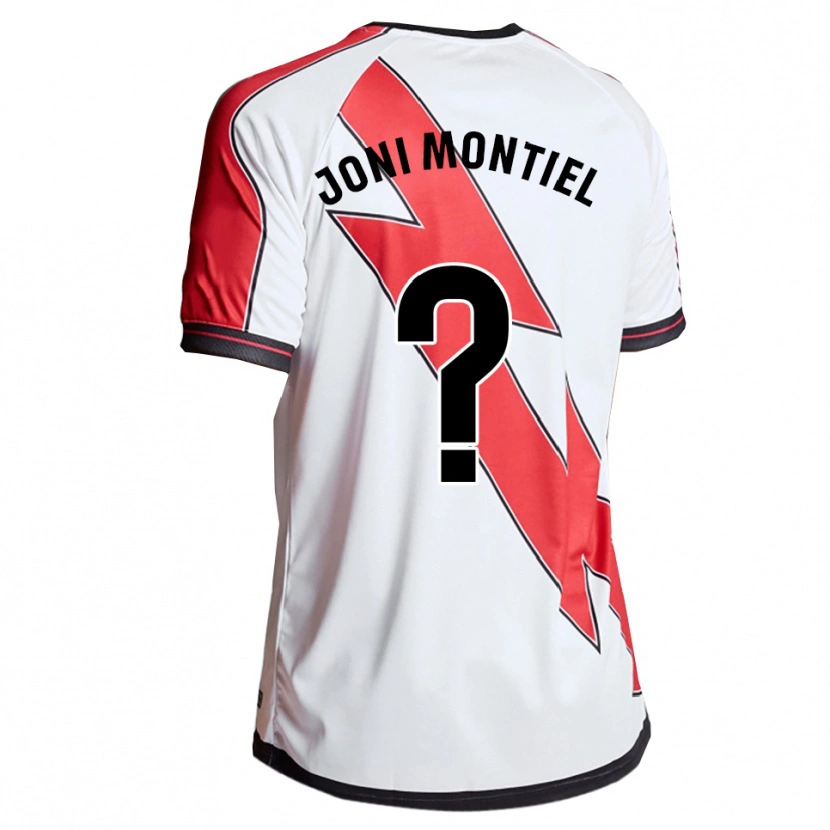Danxen Niño Camiseta Joni Montiel #0 Blanco Rojo 1ª Equipación 2025/26 La Camisa