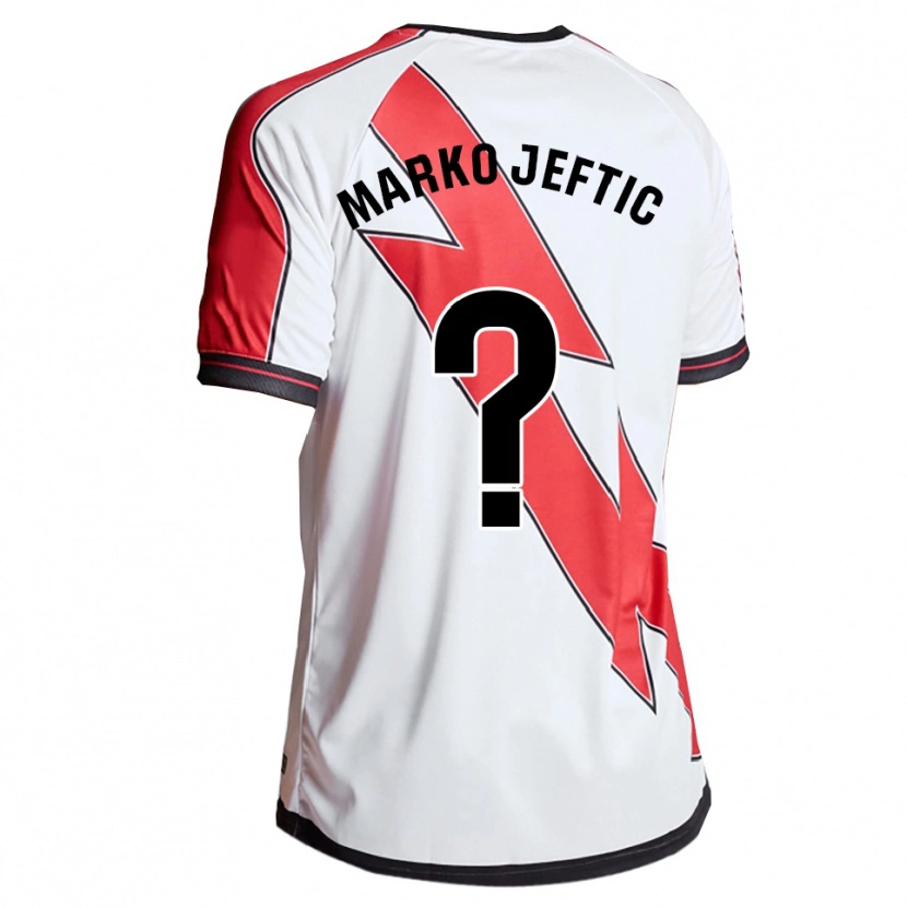 Danxen Niño Camiseta Marko Jeftic #0 Blanco Rojo 1ª Equipación 2025/26 La Camisa