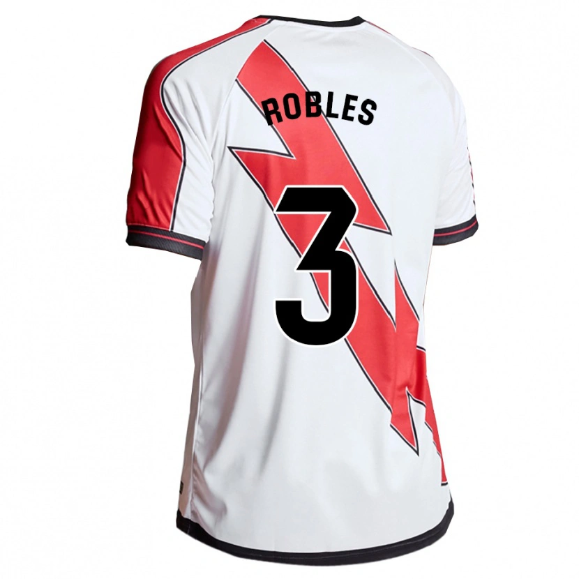 Danxen Niño Camiseta Diego Robles #3 Blanco Rojo 1ª Equipación 2025/26 La Camisa
