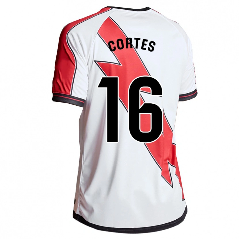 Danxen Niño Camiseta José Cortés #16 Blanco Rojo 1ª Equipación 2025/26 La Camisa