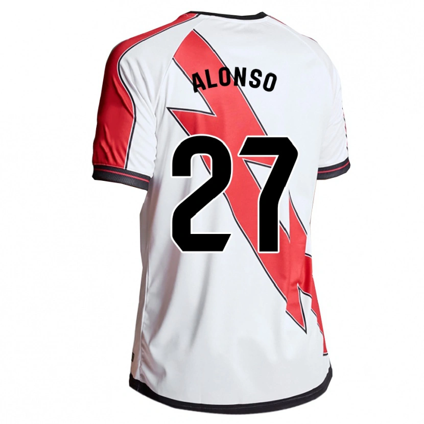 Danxen Niño Camiseta Iván Alonso #27 Blanco Rojo 1ª Equipación 2025/26 La Camisa