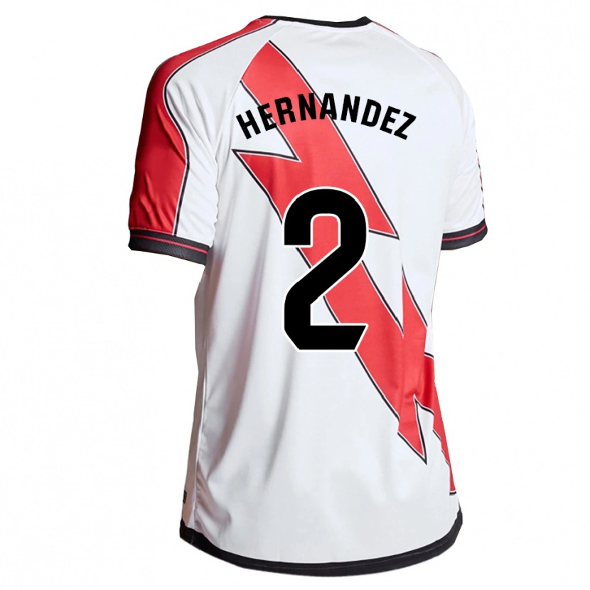 Danxen Niño Camiseta Marco Hernández #2 Blanco Rojo 1ª Equipación 2025/26 La Camisa