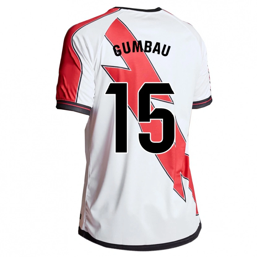 Danxen Niño Camiseta Gerard Gumbau #15 Blanco Rojo 1ª Equipación 2025/26 La Camisa