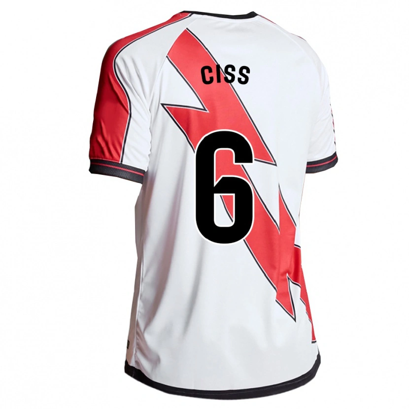 Danxen Niño Camiseta Pathé Ciss #6 Blanco Rojo 1ª Equipación 2025/26 La Camisa