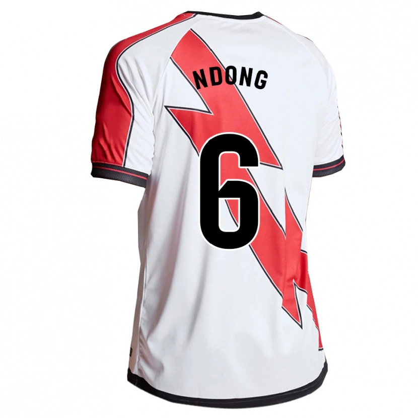 Danxen Niño Camiseta Whissy Ndong #6 Blanco Rojo 1ª Equipación 2025/26 La Camisa