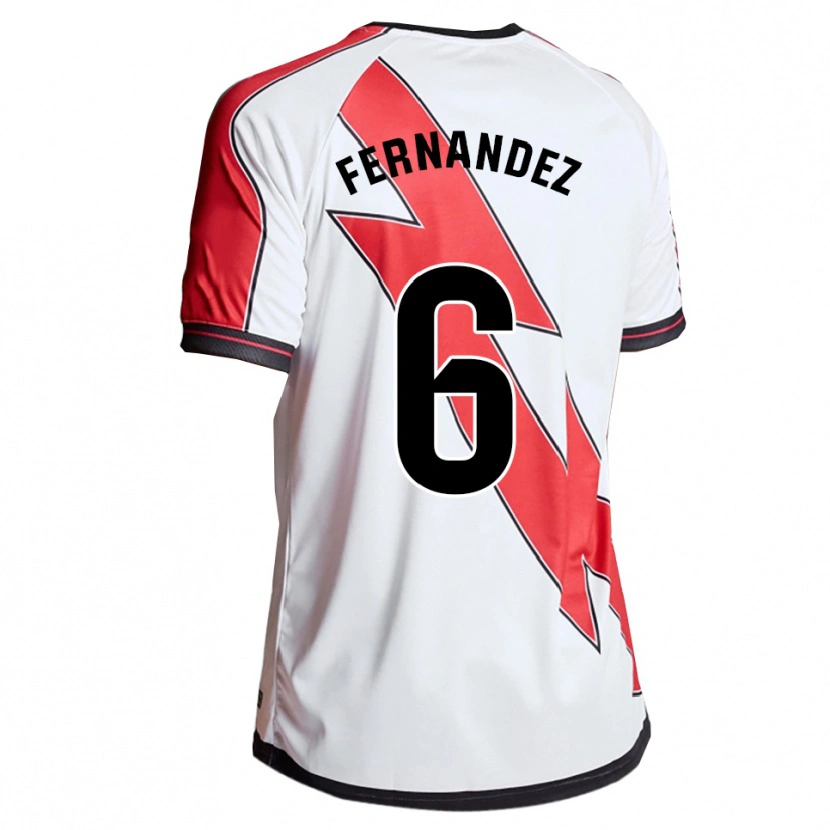 Danxen Niño Camiseta Paula Fernández #6 Blanco Rojo 1ª Equipación 2025/26 La Camisa