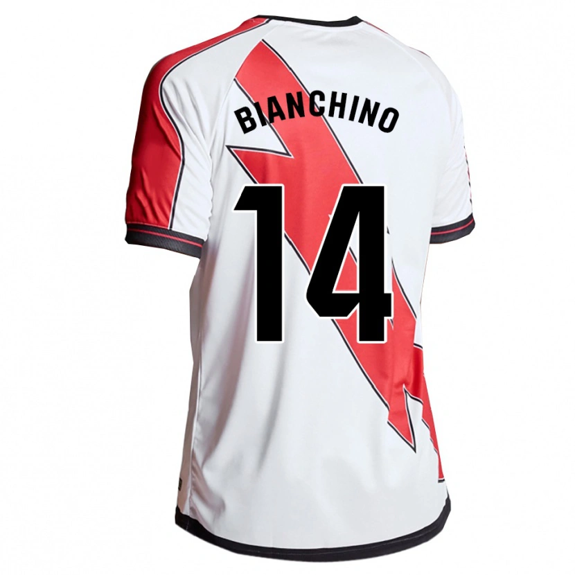 Danxen Niño Camiseta Nicolò Bianchino #14 Blanco Rojo 1ª Equipación 2025/26 La Camisa